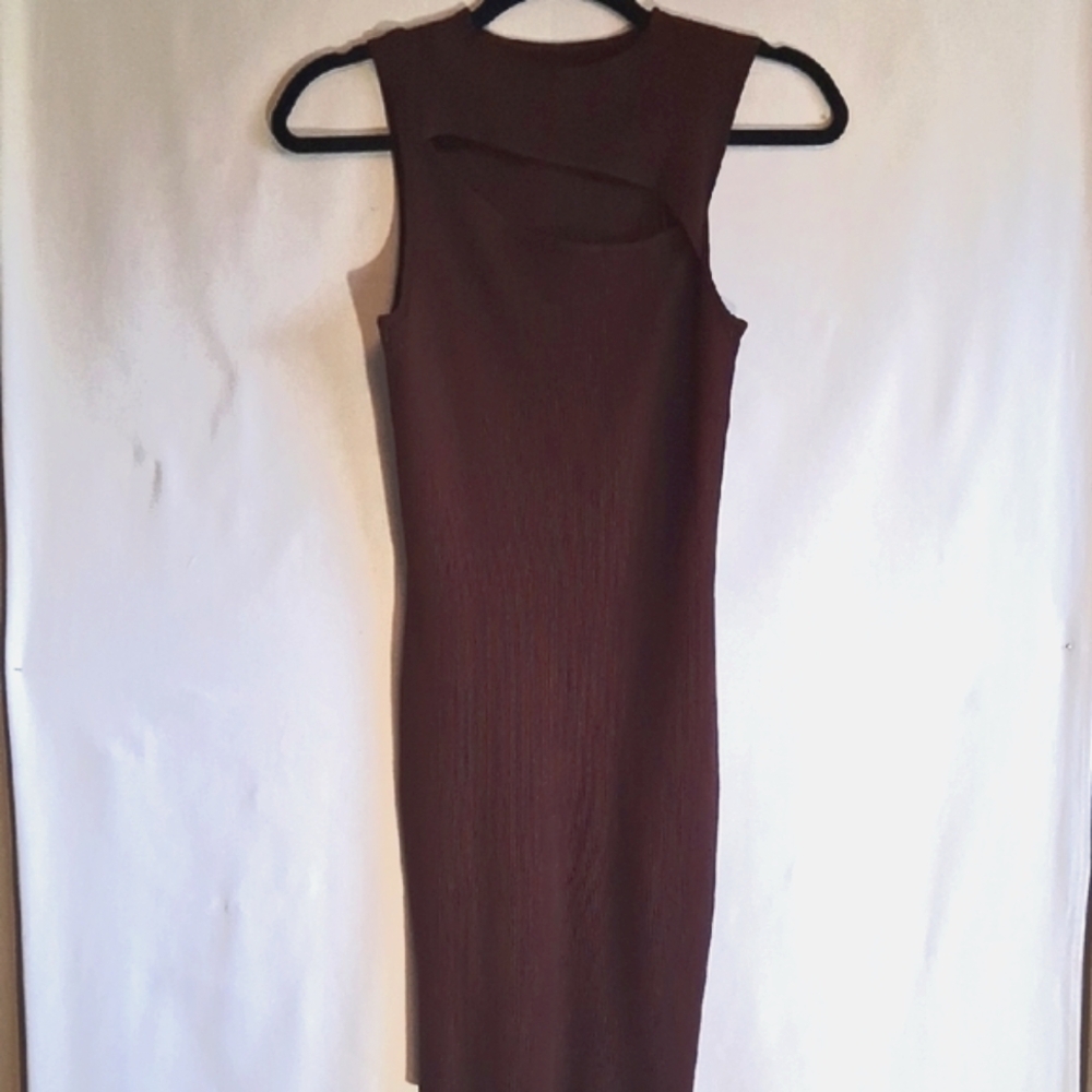 Contemporary Brown Sleeveless Dress Form Fitting